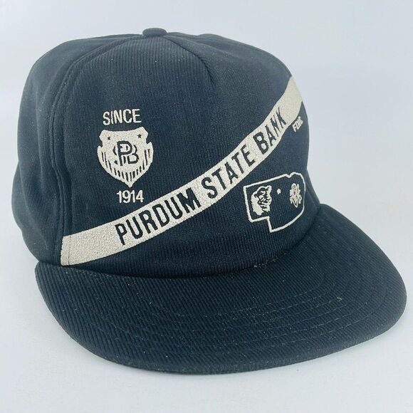 Purdum NE State Bank Snapback Trucker Hat Ball Cap Blaine County Nebraska VTG - Picture 1 of 10
